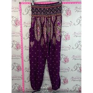 Lofbaz pants Thailand comfy viscose Boho Purple Printed Harem Track Pants